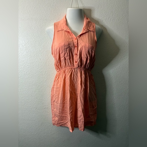 🆕Rue21 Women's Coral Sleeveless Utility Shirt Dress L🆕 - Picture 2 of 10